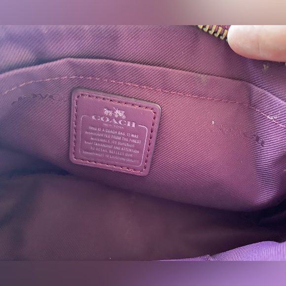 Coach purple wristlet with silver chain - Picture 2 of 5